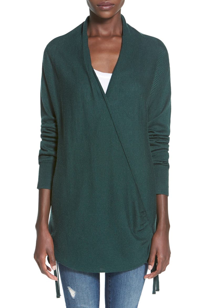 Side Tie Wrap Sweater, Main, color, GREEN PONDEROSA