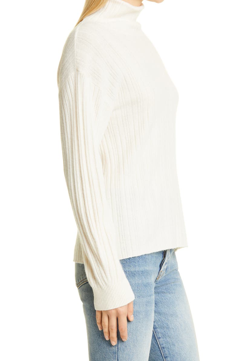 NAADAM Mock Neck Back Cutout Wool & Cashmere Sweater, Alternate, color,