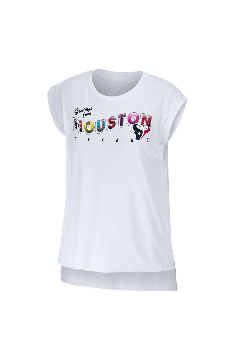 WEAR by Erin Andrews Women's WEAR by Erin Andrews White Houston Texans Greetings From Muscle T-Shirt, Alternate, color, White