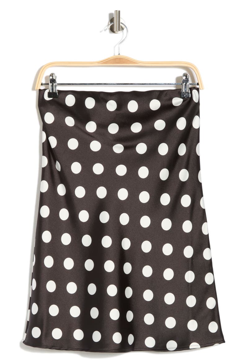 Polka Dot Strapless Tunic Top, Alternate, color, BLACK