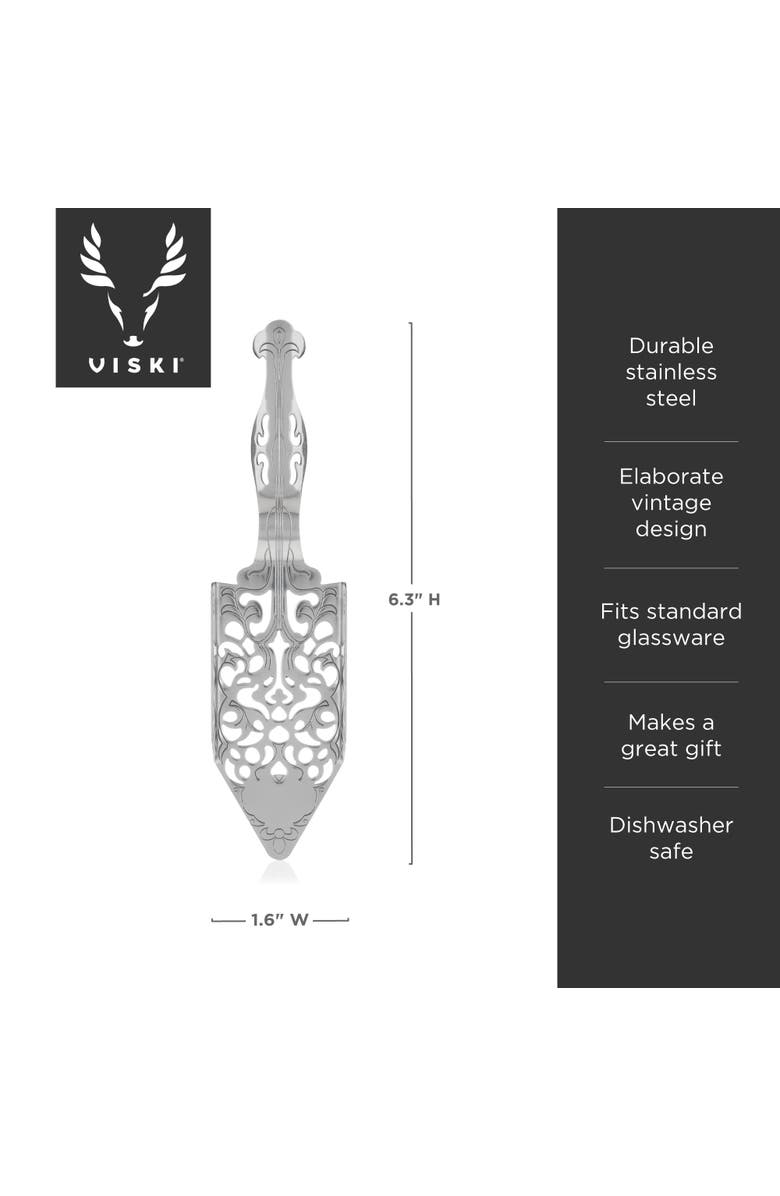 Viski Absinthe Spoon in Stainless Steel, Alternate, color, Silver