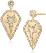 JARDIN Cubic Zirconia Pentagon Drop Earrings