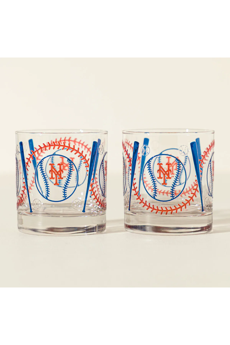 MLB Stitch Grip Glass - Set of 2, Main, color, New York Mets