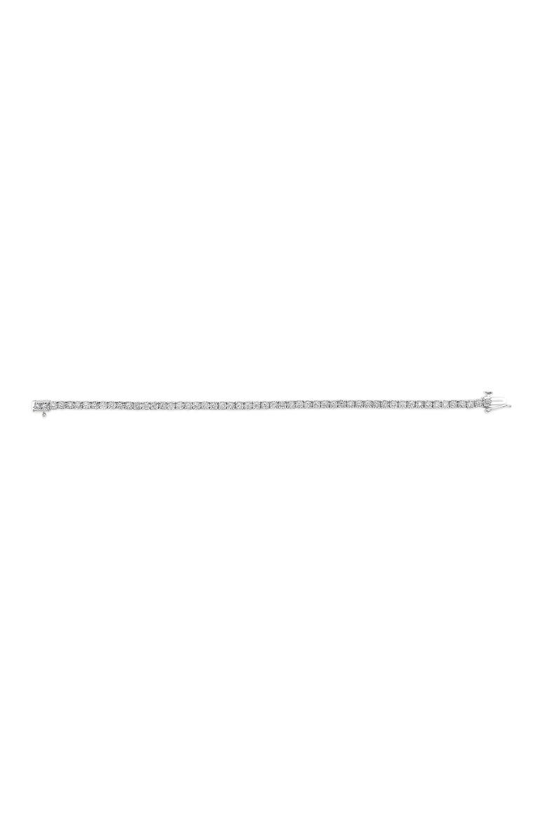 Silver 1.0 Cttw Lab Grown Diamond Illusion-Set Miracle Plate Tennis Bracelet, Alternate, color, White