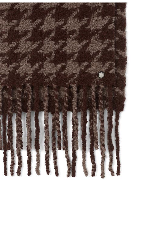 Rag & Bone Nora Houndstooth Fringe Scarf In Brown