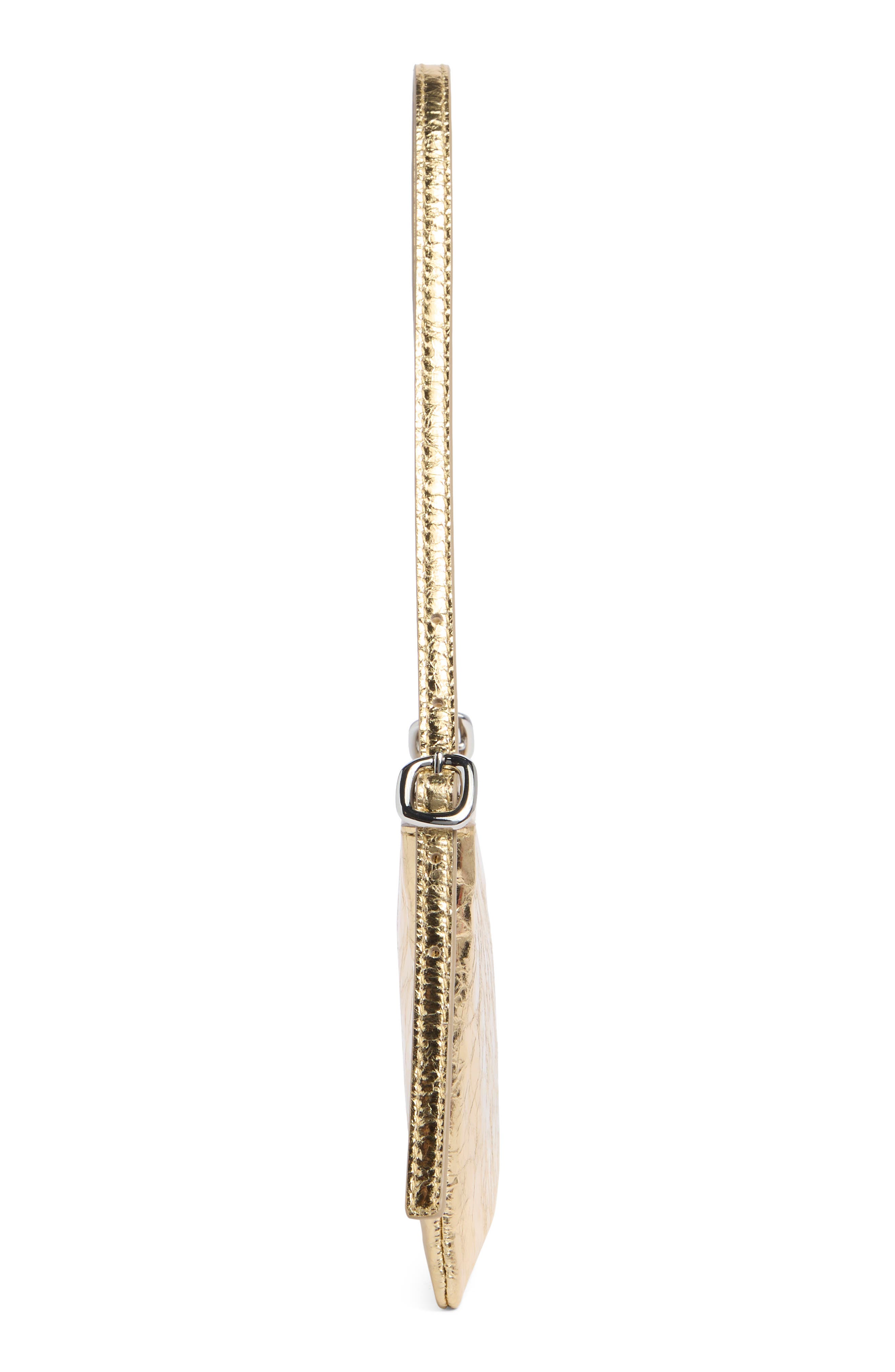 The Mini Sculptural Buckle Shoulder Bag, Alternate, color, GOLD METALLIC