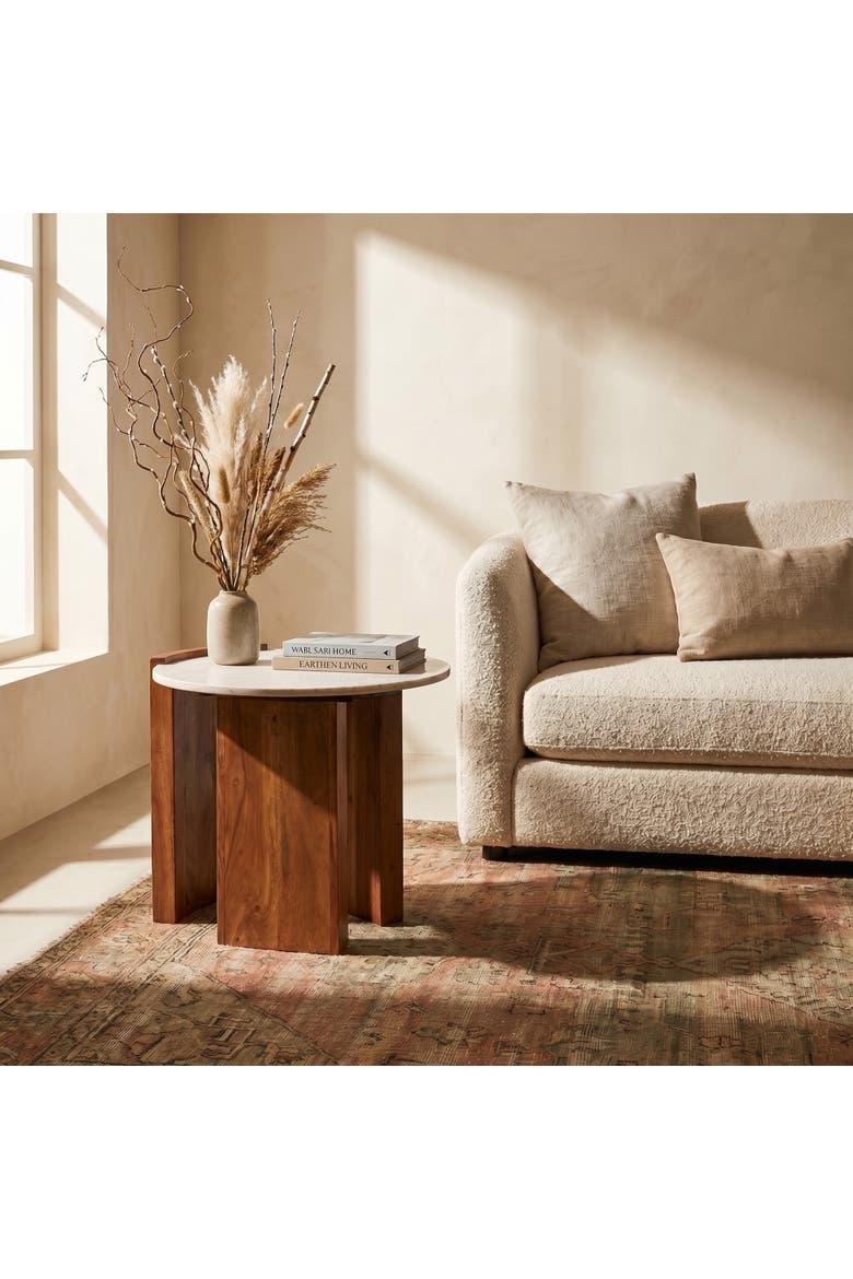 Semi-Enclosed Side Table, Alternate, color, Natural
