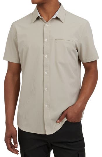 Shop Dkny Sportswear Daymond Short Sleeve Button-up Shirt