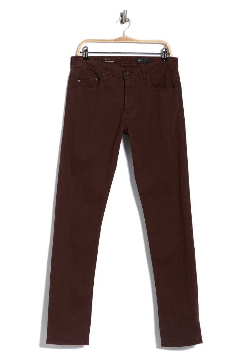 Tellis Stretch Sateen Modern Slim Pants, Main, color, BITTER CHOCOLATE