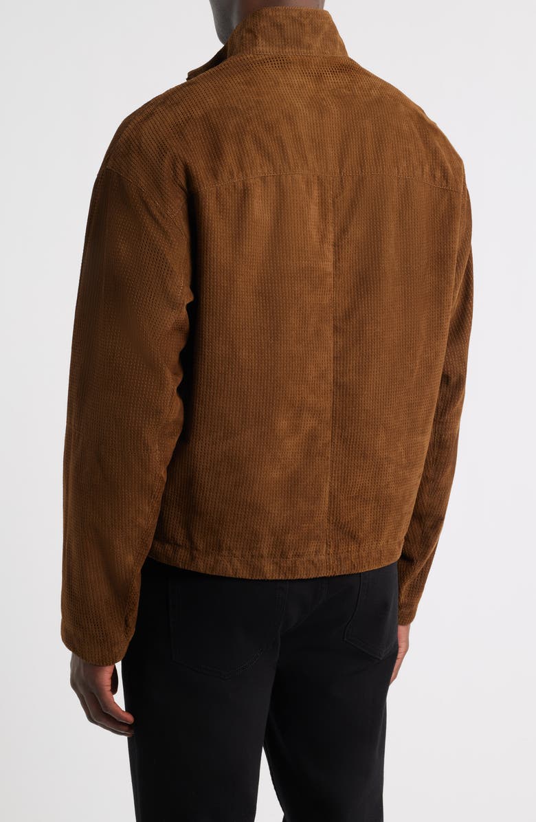 Emporio Armani Suede Zip Front Jacket, Alternate, color, Solid Medium Beige