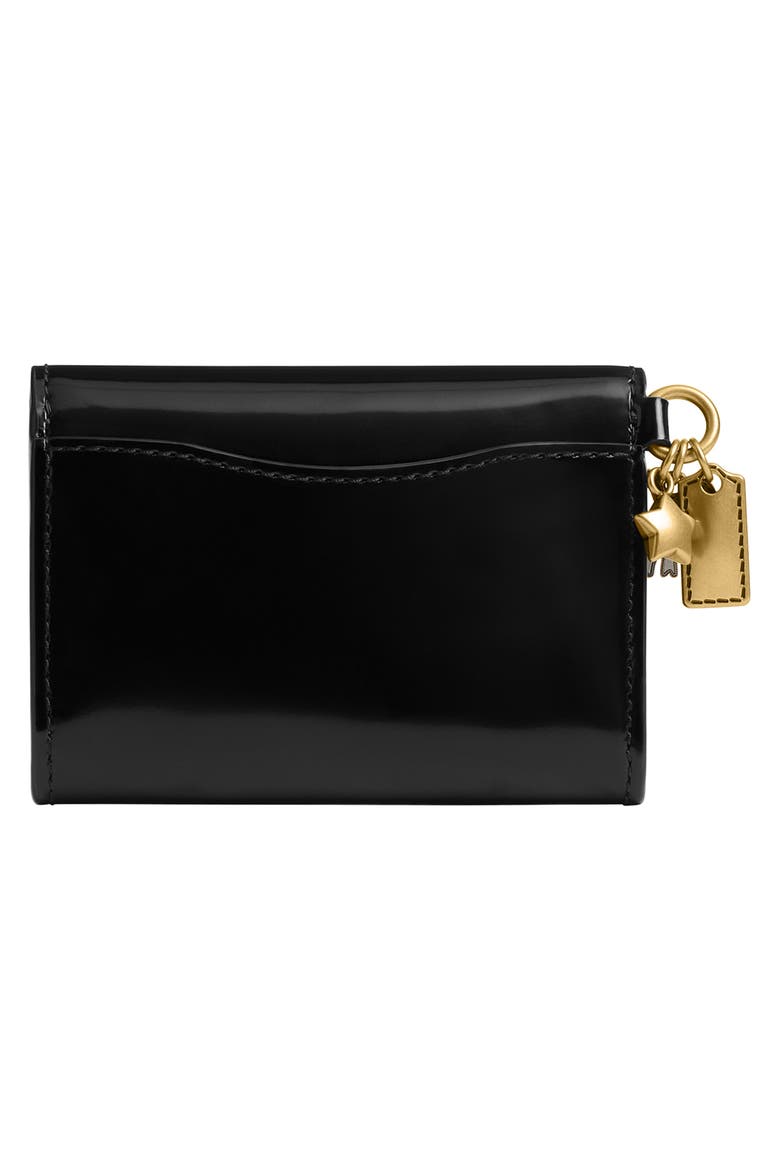 Essential Leather Flap Card Holder, Alternate, color, BLACK