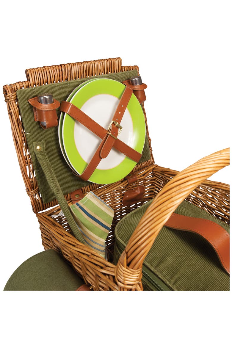 'Somerset' Wicker Picnic Basket, Alternate, color, MEDIUM BROWN