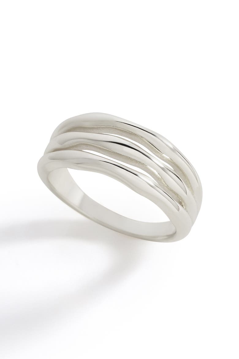Gold Triple Ring, Main, color, 925 Sterling Silver