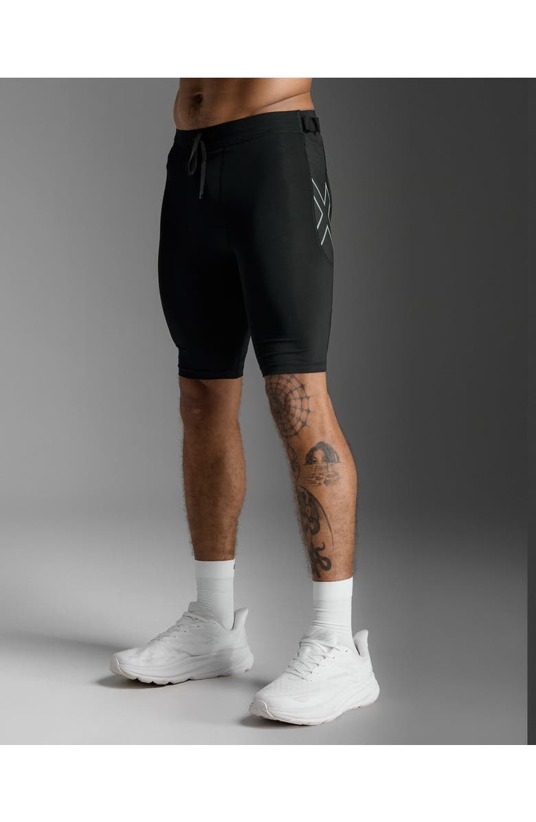 2XU Aero Mesh Compression Shorts, Main, color, Black/Silver Reflective