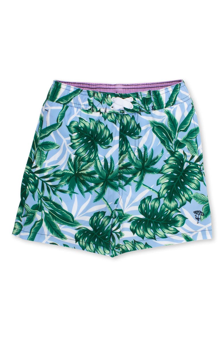 Blue Palm Swim Trunks, Main, color, BLUE