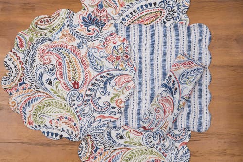 C & F Home C&f Home Payton Paisley Placemats Set Of 6, 13" X 19" In Blue