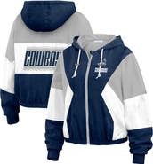 WEAR by Erin Andrews Women's WEAR by Erin Andrews Navy Dallas Cowboys Plus Size Color Block Full-Zip Windbreaker Jacket