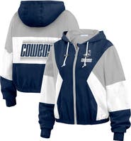 WEAR by Erin Andrews Women's WEAR by Erin Andrews Navy Dallas Cowboys Plus Size Color Block Full-Zip Windbreaker Jacket