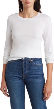 Nordstrom Crewneck Long Sleeve Pima Cotton T-Shirt