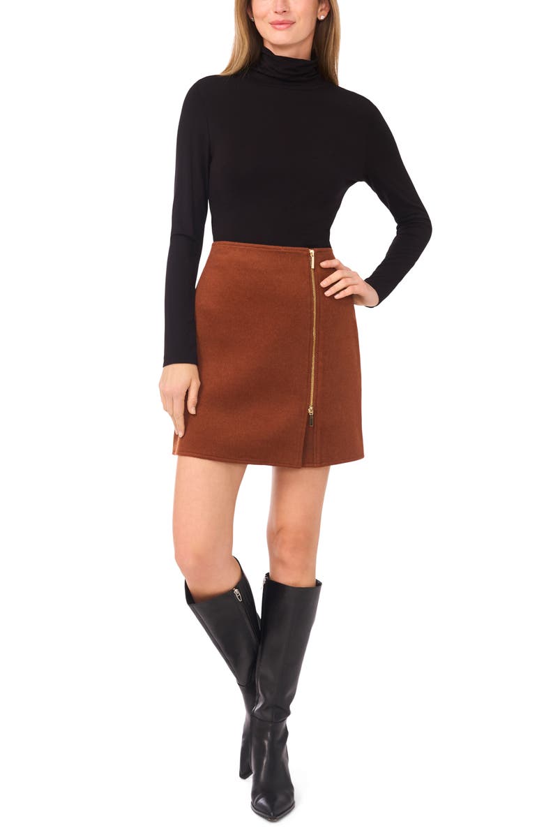 Parker Side Zipper Miniskirt, Alternate, color, Auburn