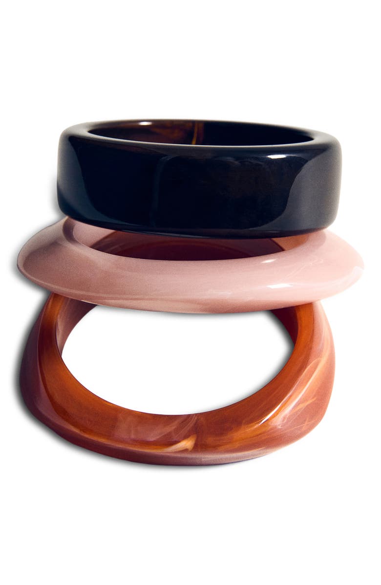 MANGO Set of 3 Bangle Bracelets, Alternate, color, 