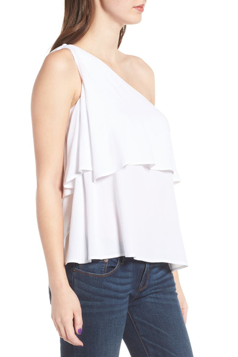 One-Shoulder Top, Alternate, color, WHITE