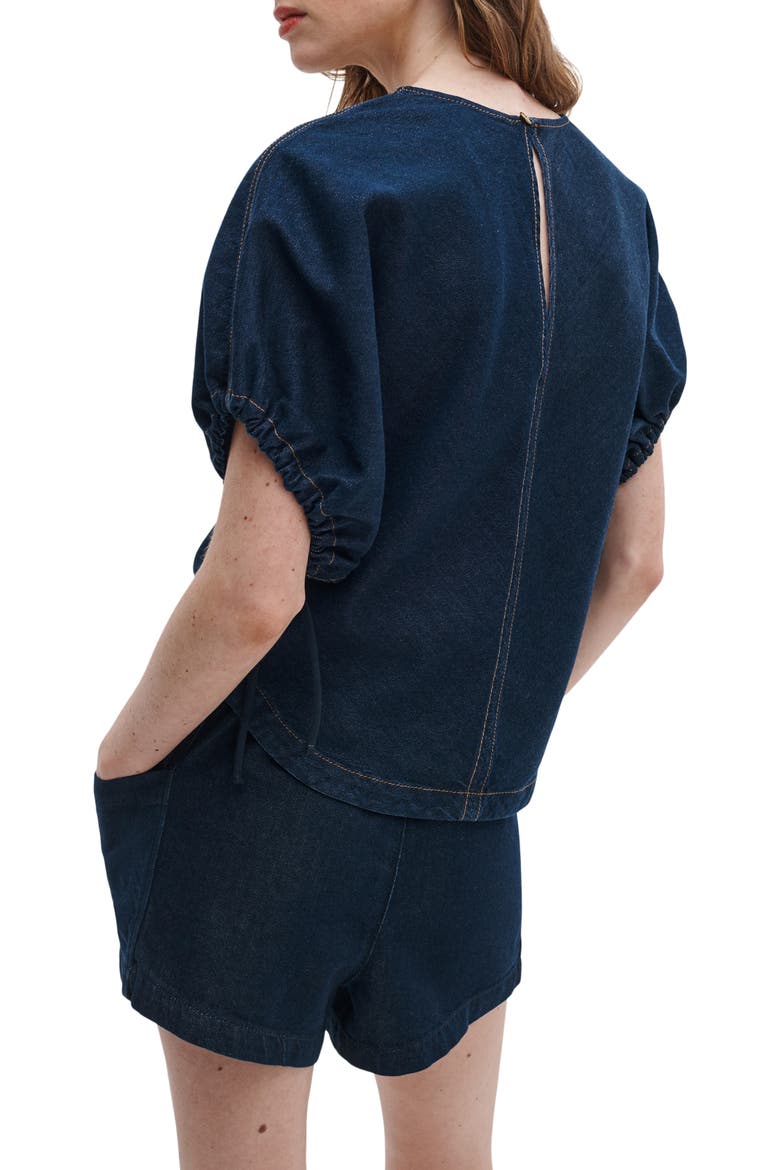 Laura Tie Cuff Denim Shirt, Alternate, color, OCEAN RINSE