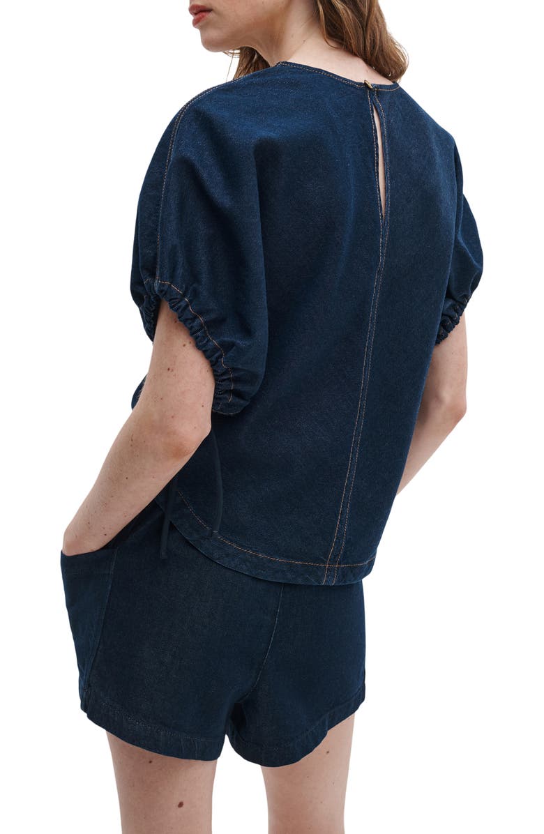 rag & bone Laura Tie Cuff Denim Shirt, Alternate, color, Ocean Rinse