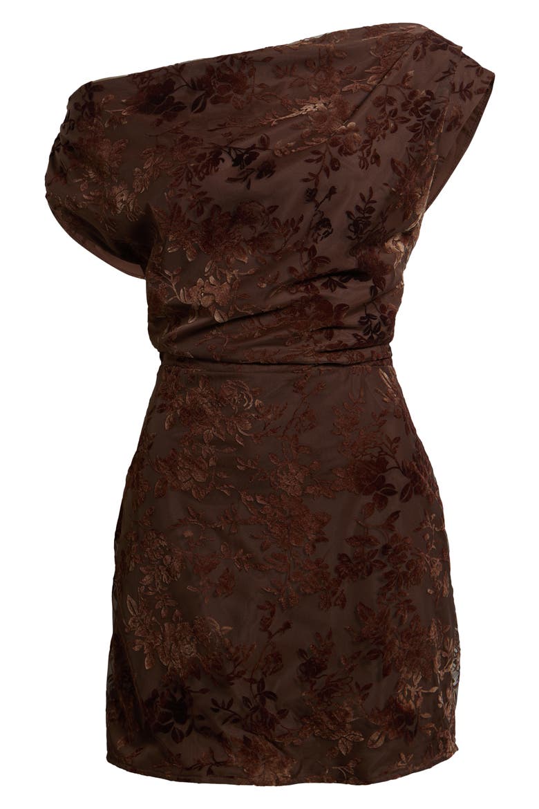 Anouk One-Shoulder Minidress, Alternate, color, BROWN