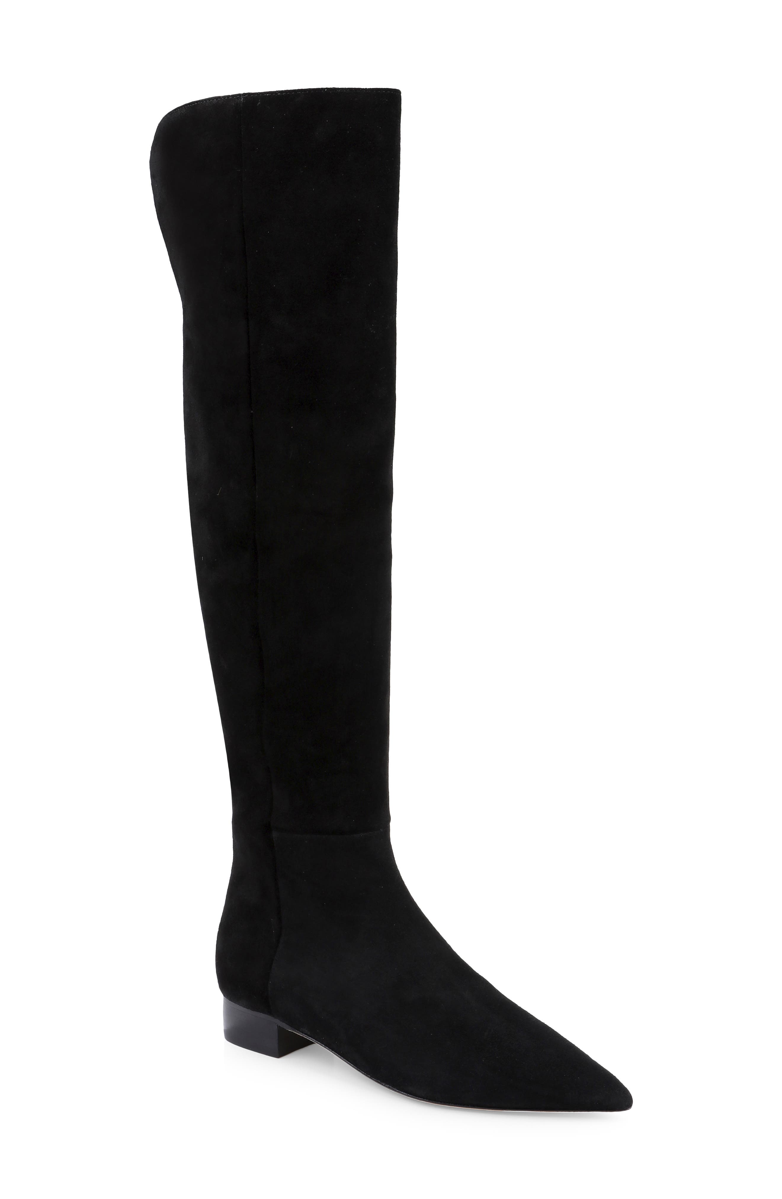 Grand Knee High Boot, Main, color, BLACK SUEDE