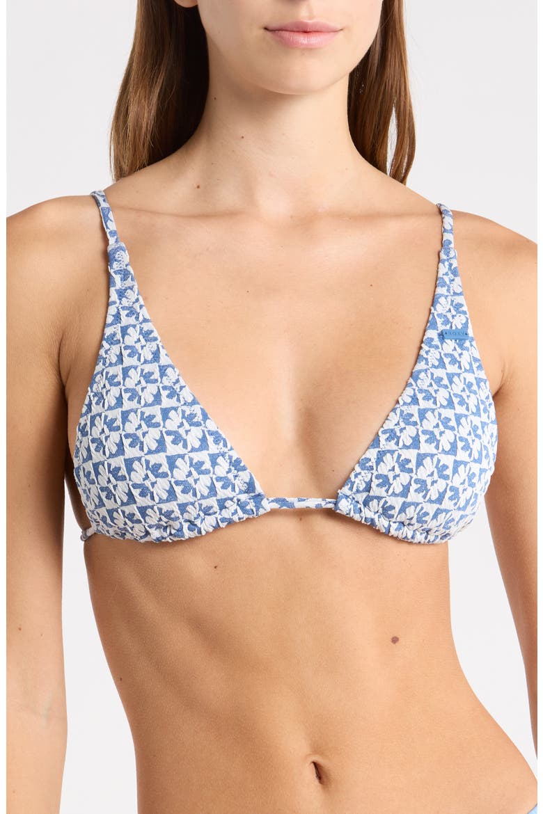 Hazy Dazy Triangle Bikini Top, Main, color, BLUE