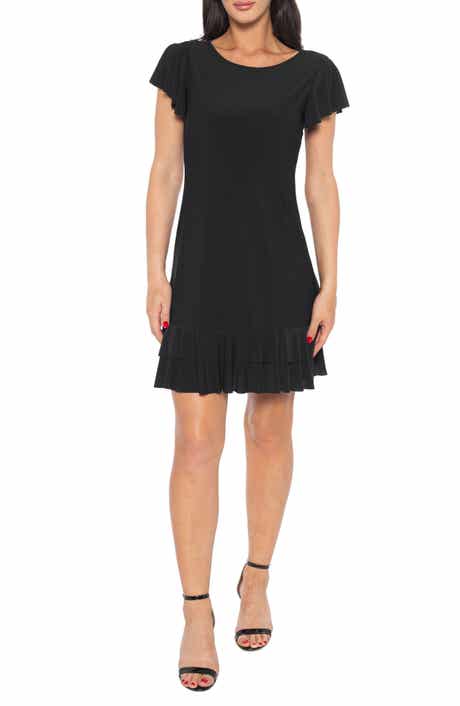 TASH AND SOPHIE Flutter Sleeve Ruffle Hem Dress