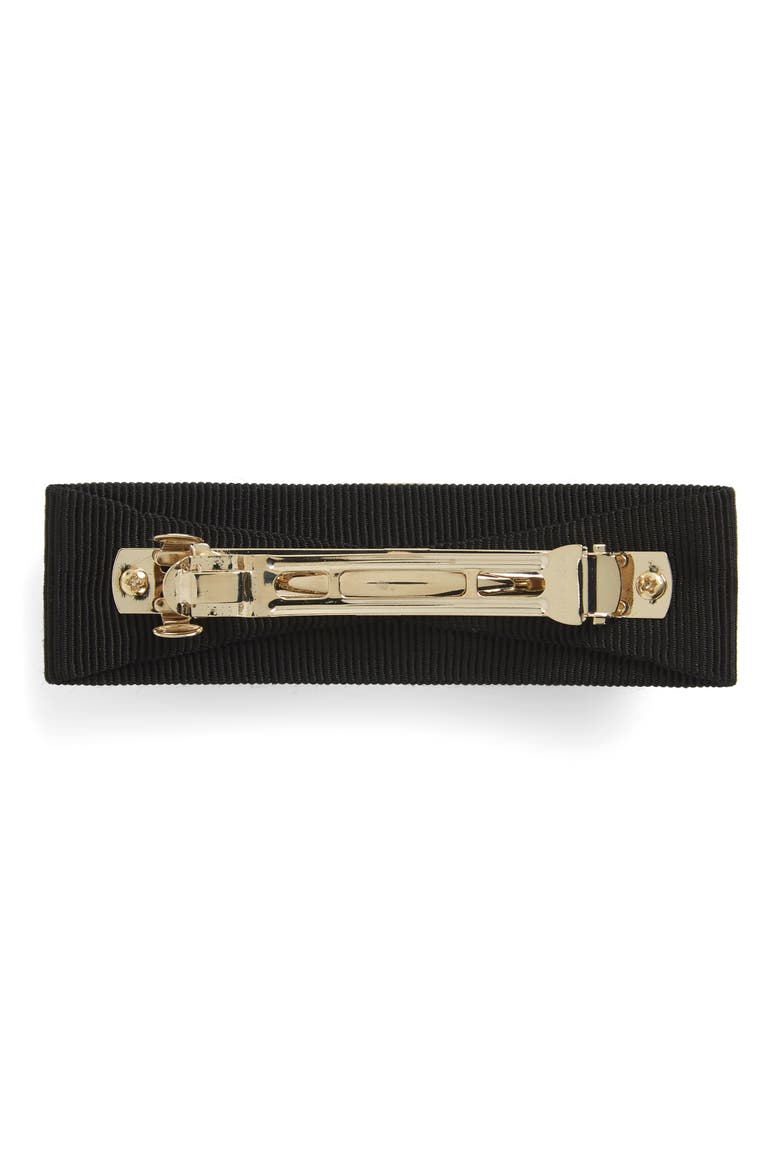 Salvatore Ferragamo Vara Bow Grosgrain Hair Clip, Alternate, color, NERO/ ORO