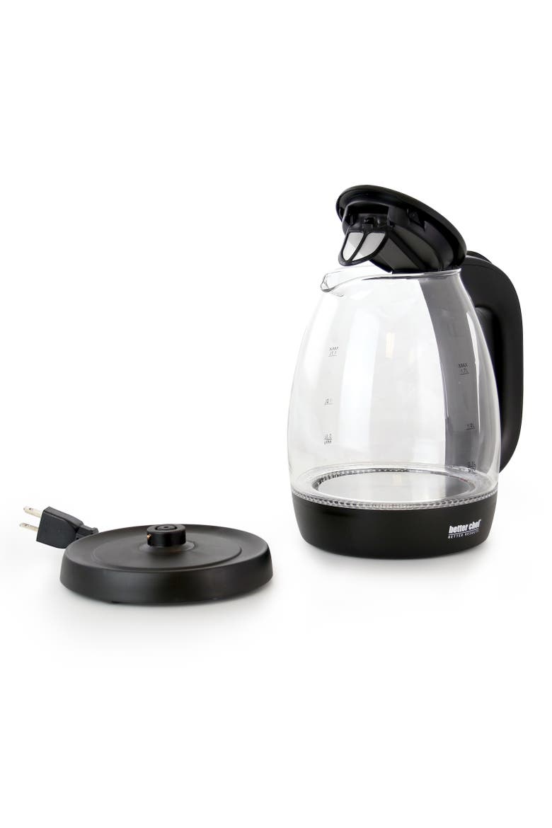 1.7L Cordless Electric Glass Tea Kettle, Alternate, color, Black