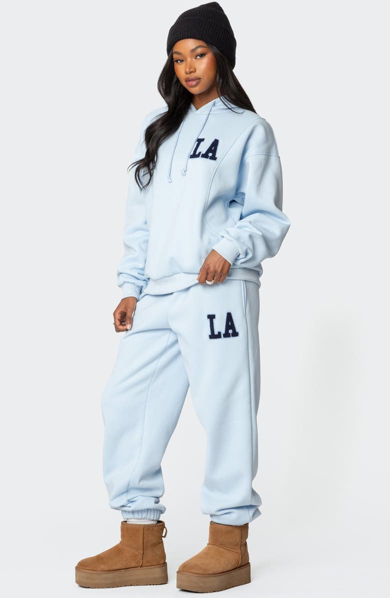EDIKTED LA Love Relaxed Fit Sweatpants, Alternate, color, Light-Blue