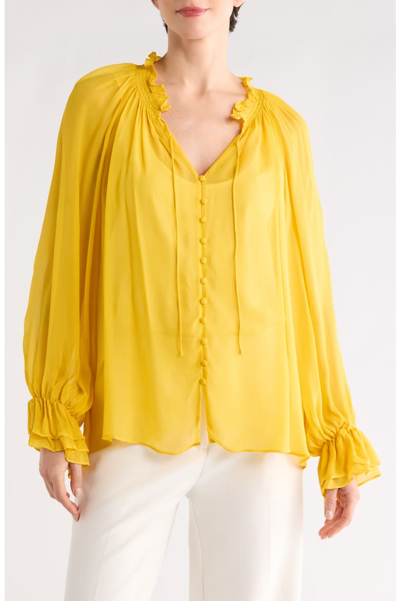 Josephine Tie Neck Top, Main, color, GOLDEN HOUR