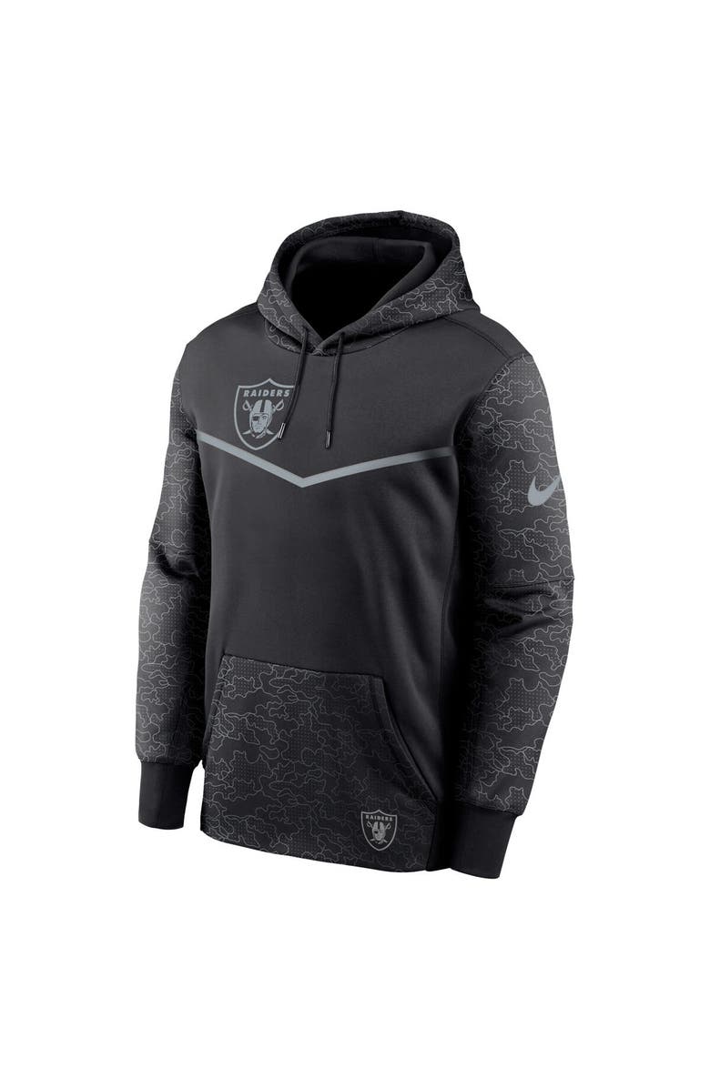 Nike Men's Nike Black Las Vegas Raiders RFLCTV Chevron Pullover Hoodie, Alternate, color,