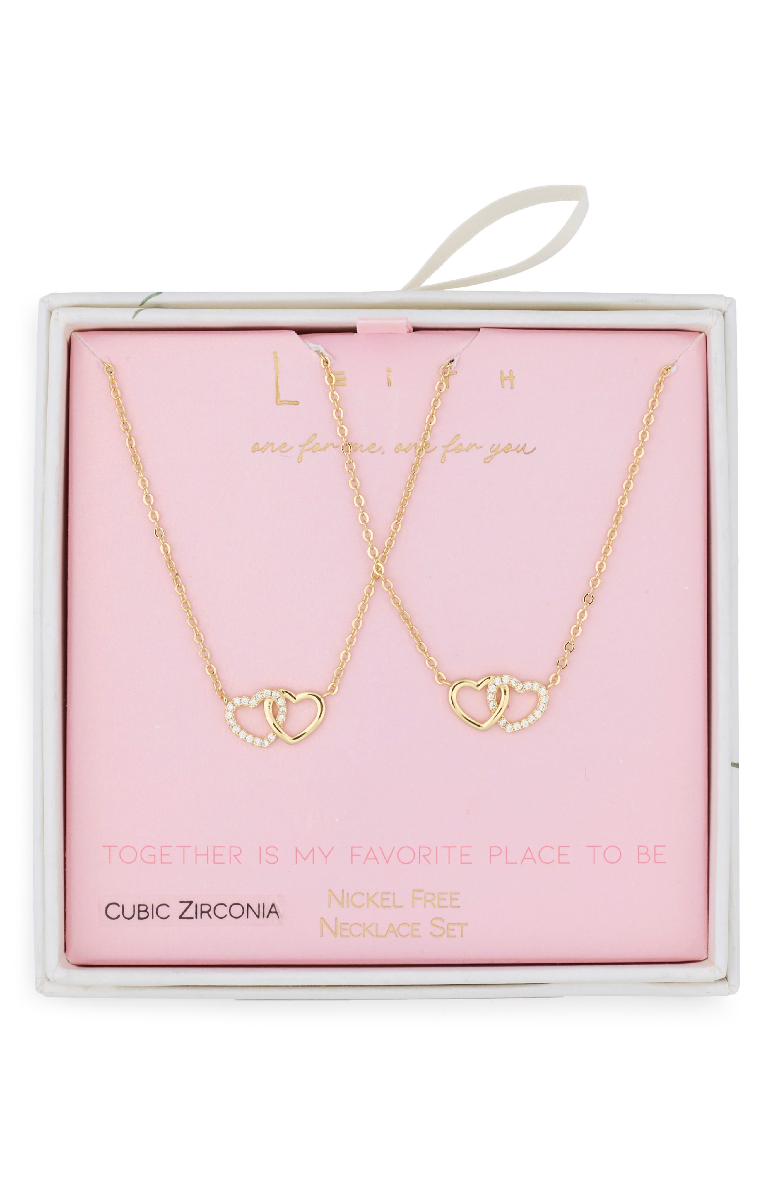 Leith Together Is My Favorite Place To Be Set of 2 Infinity Heart Necklaces