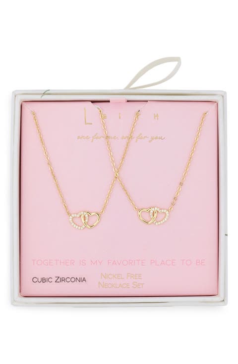Together Is My Favorite Place To Be Set of 2 Infinity Heart Necklaces