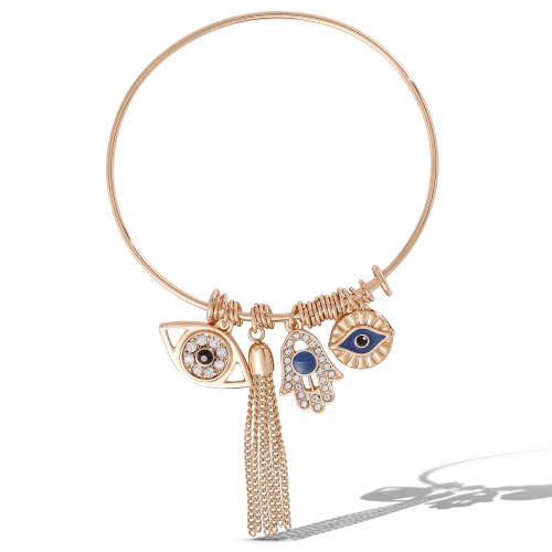 Jessica Simpson Evil Eye Bangle Bracelet In Gold