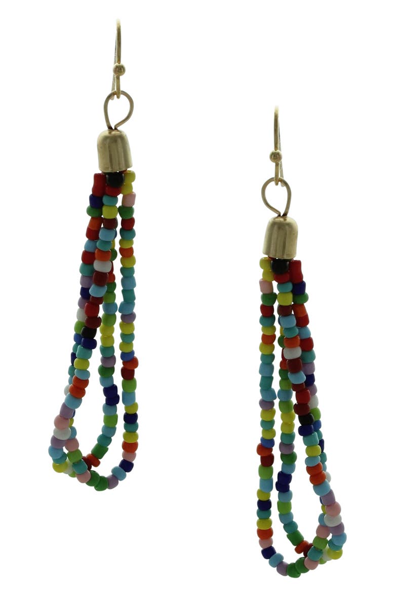 Damari Beaded Drop Earrings, Main, color, GOLD / MULTI