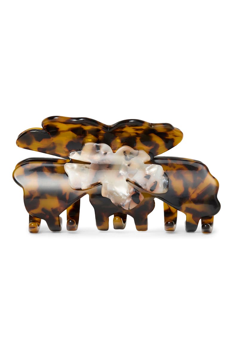 Hibiscus Hair Claw Clip, Main, color, TORTOISE