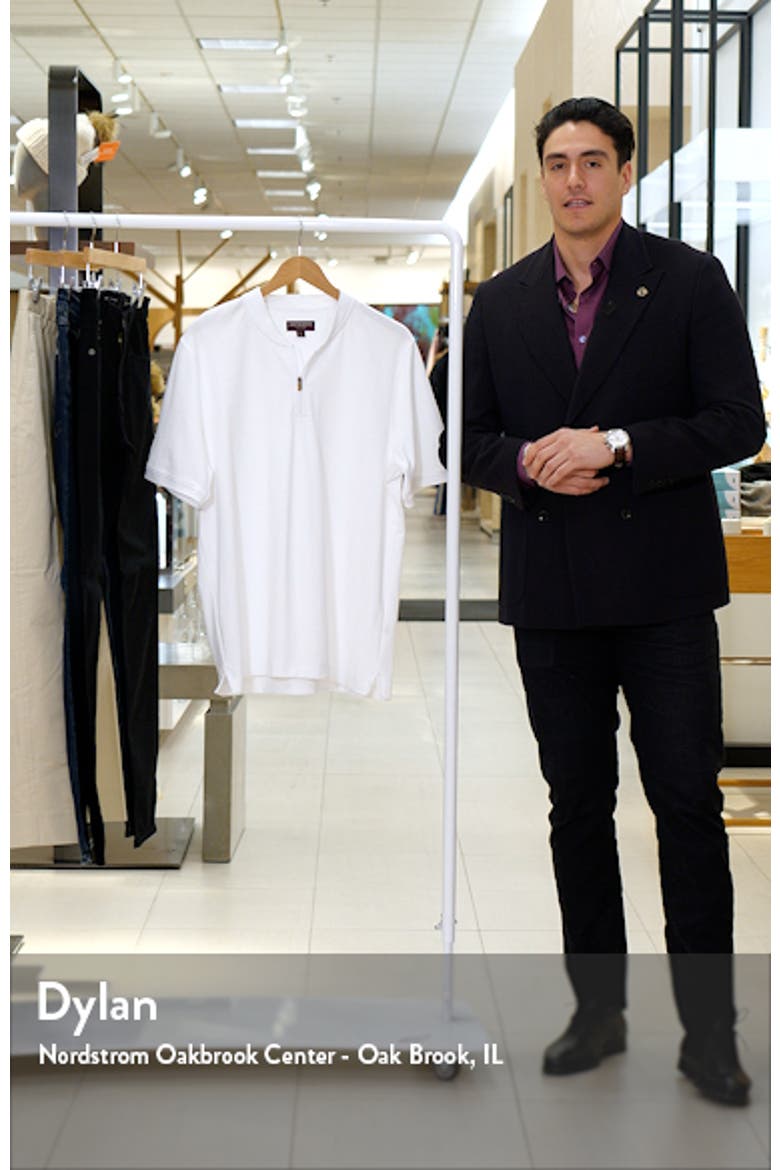 Quarter Zip Jacquard Pima Cotton Blend Knit Polo video