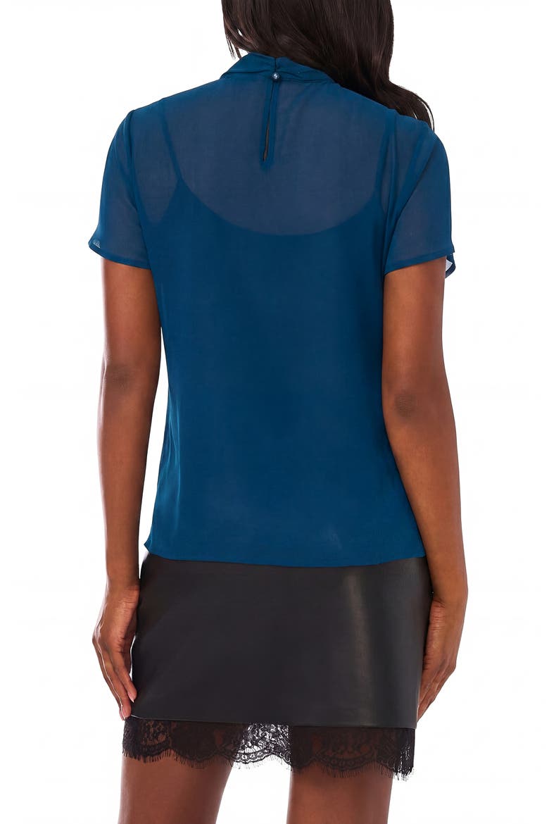 Flutter Sleeve Chiffon Top, Alternate, color, ESTATE BLUE