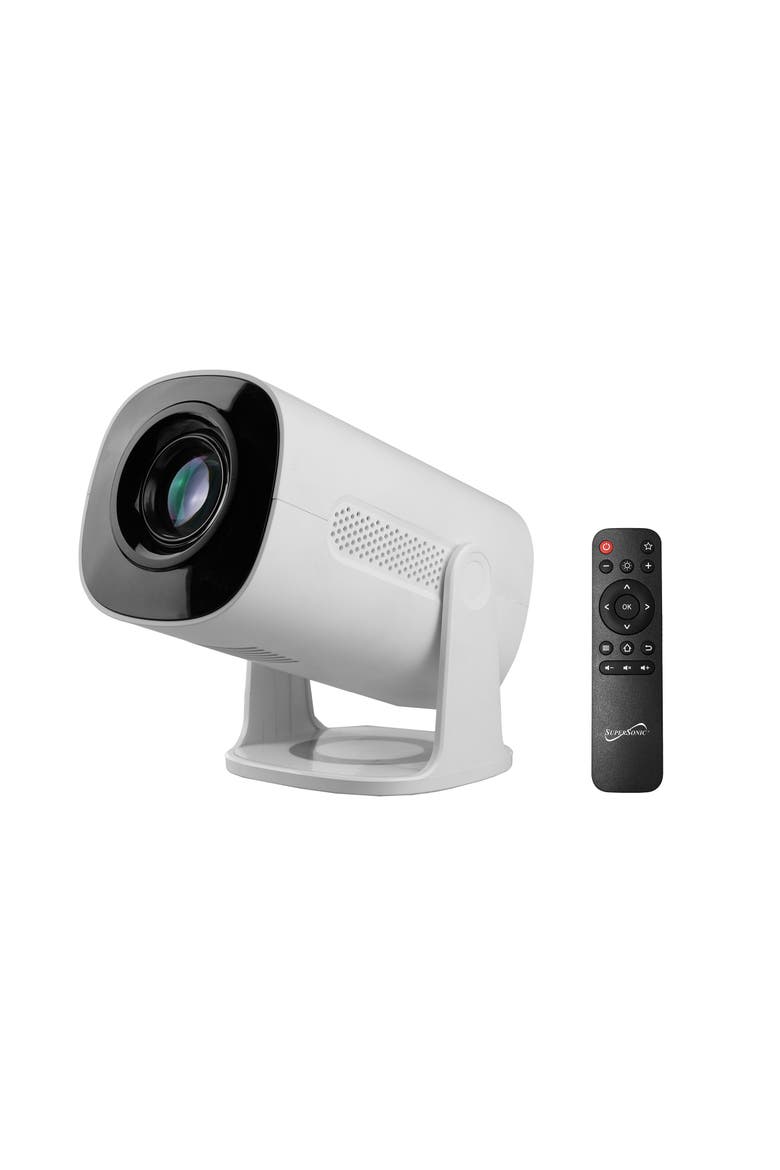 Smart Wifi Projector in White with Bluetooth, Alternate, color, White