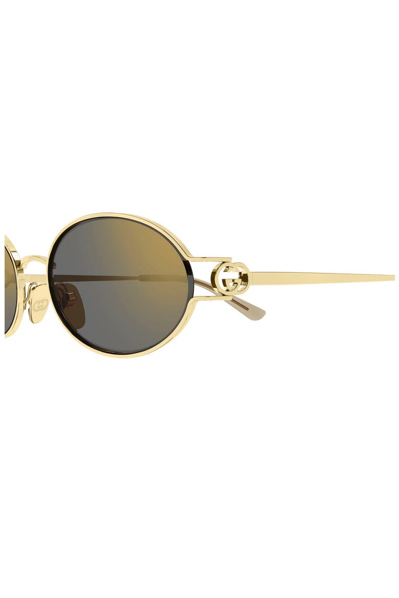 GG2233S 55mm Polarized Gradient Oval Sunglasses, Alternate, color, GOLD 2