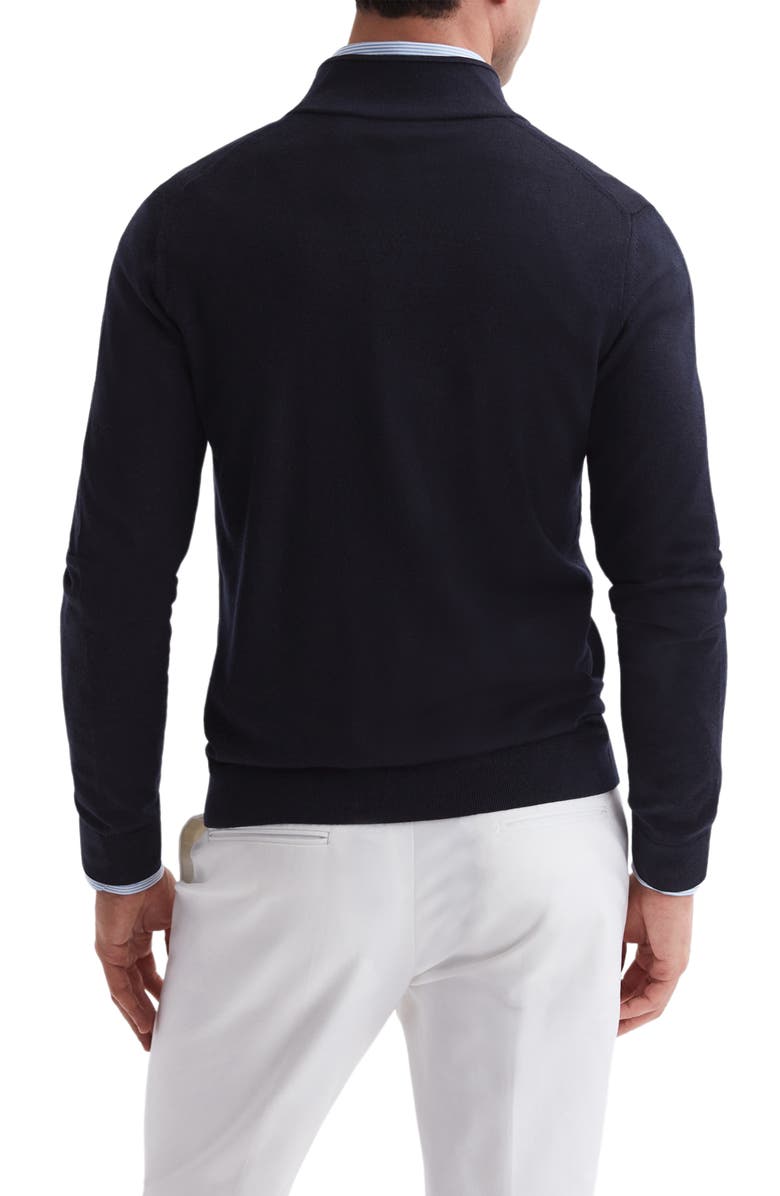 Reiss Hampshire Wool Zip Cardigan, Alternate, color, Navy