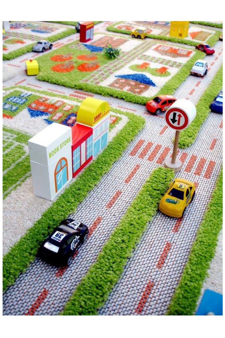 LUCA AND CO 'Traffic' Play Rug, Alternate, color, GREEN