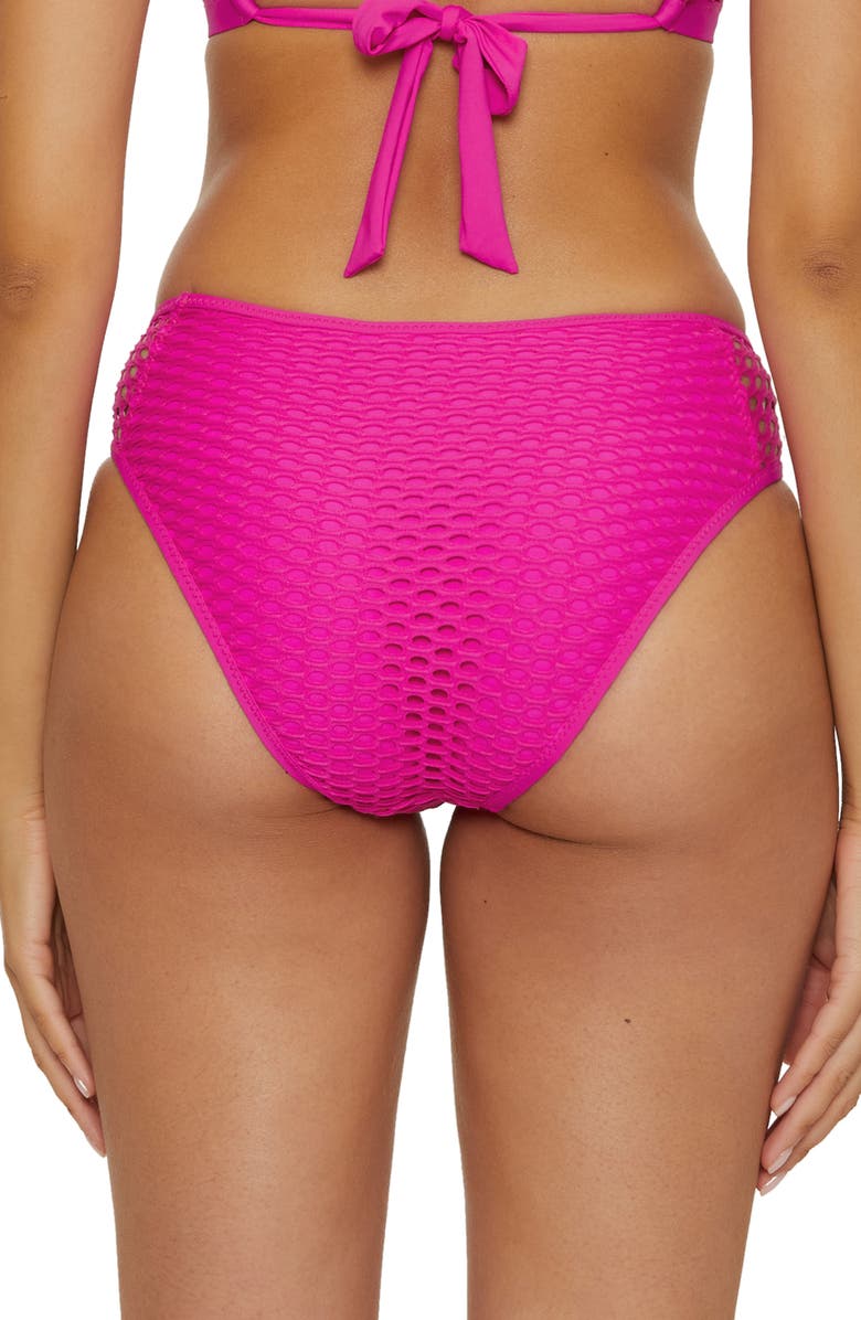 Becca Castaway Hipster Bikini Bottoms, Alternate, color, Azalea
