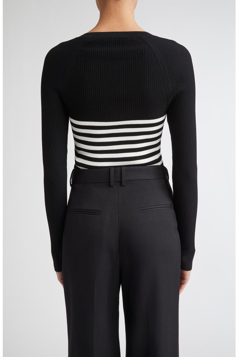 Braies Stripe Bodice Rib Sweater, Alternate, color, BLACK